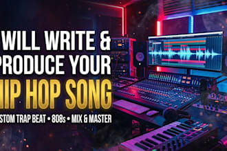 write lyrics and make a hip hop beat with 808s for rap