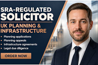 be your sra regulated solicitor for UK planning and  infrastructure