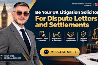 be your UK litigation solicitor for dispute letters and settlements