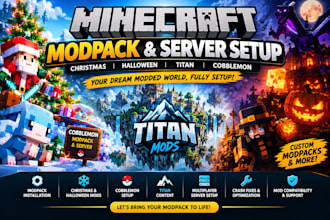 minecraft modpack holiday christmas halloween titan cobblemon modded server