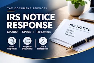 respond to irs cp2000 cp504 notices and draft tax audit response letters