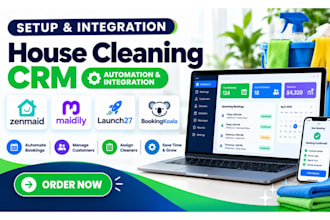 setup house cleaning CRM zenmaid maidily launch27 bookingkoala integration