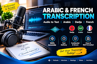 transcribe arabic, french or darija audio to text