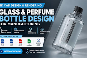 design glass, perfume, cosmetic plastic bottles, and caps for manufacturing