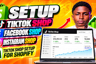 setup tiktok shop, facebook shop, instagram shop, tiktok shop setup for shopify