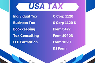 prepare and efile USA tax returns, file tax return for  individual and business