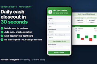 cash deposit and daily closeout system in google sheets