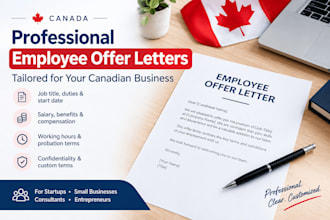 draft professional employee offer letters for canadian businesses