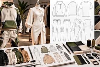 design clothing, fashion apparel, and develop professional garment tech packs