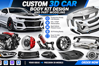 create 3d car models, custom rc body kits and print ready stl files