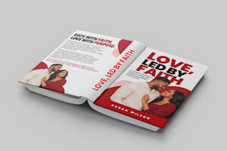 design christian romance ebook cover, journal cover design and KDP book cover