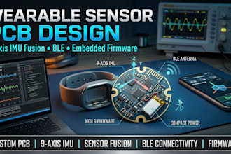 design wearable sensor pcb, 9 axis imu fusion ble and embedded firmware