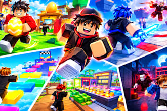make you high CTR roblox gfx youtube thumbnail in 3d, cartoon, icons, any style