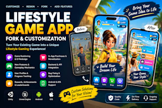 fork, customize and reskin lifestyle game apps with new features
