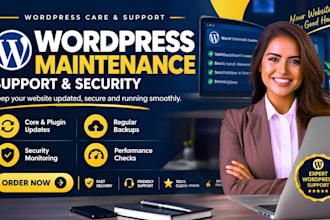 provide wordpress support, website management, maintenance, site backup and fix