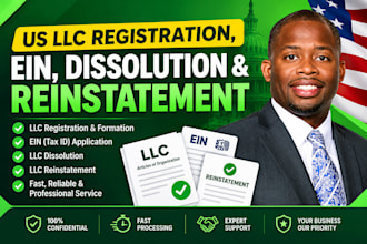 do US llc registration, ein, dissolution and reinstatement
