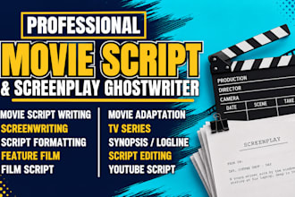 write film script screenplay screenwriting movie script writing youtube script