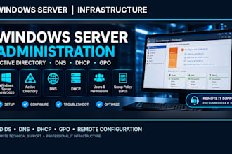 configure windows server, active directory, dns and dhcp