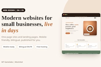 design a modern bilingual landing page or small business website