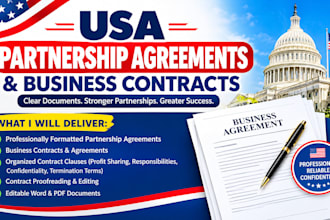 draft USA partnership agreements and business contracts