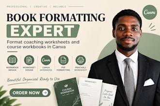 format coaching worksheets and course workbooks in canva