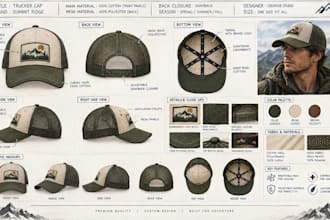 create hat and cap tech pack for headwear manufacturing and production