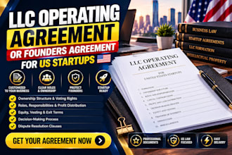 draft an llc operating agreement or founders agreement for US startups