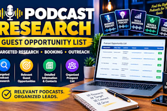 research targeted podcasts for guest booking and outreach