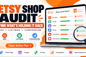 audit your etsy shop SEO listings and conversion performance