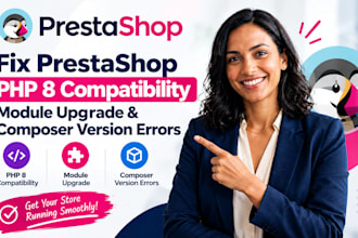 fix prestashop php 8 compatibility, module upgrade and composer version errors