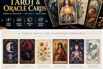 design custom tarot cards and oracle card illustrations