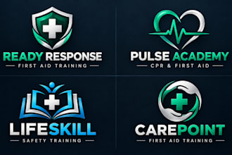 design a professional first aid training logo for your brand