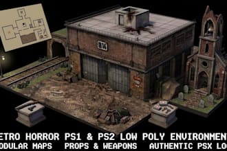 create ps1 ps2 psx low poly environments retro horror maps stylized game worlds