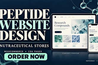 build a fda compliance peptide website, research peptide, nutraceutical store