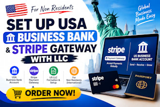 set up USA business bank and stripe gateway with llc for non residents