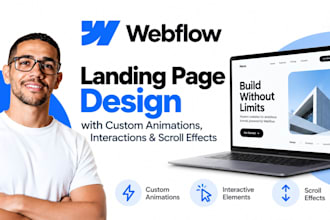 design a webflow landing page with custom animations