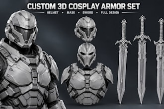 design printable cosplay armor wearable armor cosplay sword print, paint helmet