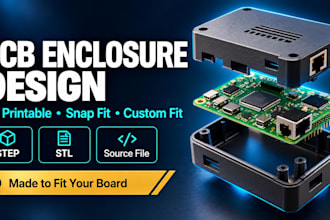 design 3d printable pcb enclosure snap fit case for product