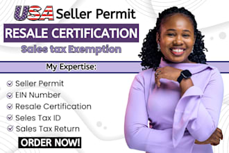 get resale certificate seller permit and sales tax permit in all US 50 states