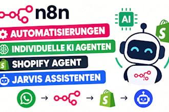 n8n automatisierungen, individuelle ki agenten, shopify agent jarvis assistenten