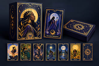 tarot card game, card game design, card game box, tarot card game design,