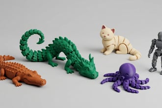 custom 3d toys, articulated models, flexi toys and printable action figures