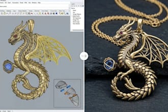 custom jewelry cad design, 3d ring modeling, germstone setting casting stl files