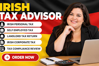 prepare irish tax return, vat for sole trader, freelancer, contractors, landlord