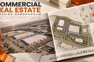 do offering memorandum and commercial real estate aerial and illustrated map