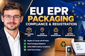 assist with eu epr packaging compliance, lucid, weee, and battery registration