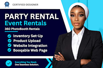 party rental website, events rental website 360 photobooth rentals, cars rentals