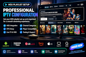 offer m3u playlist, restream connection, subscription panel for all content