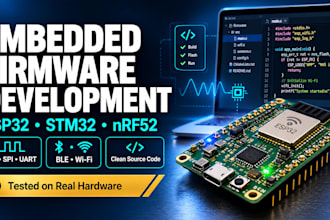 develop firmware for esp32, stm32 or nrf52 embedded project
