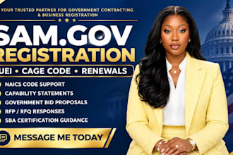 sam gov registration, uei, cage code, government contracts and bid proposal